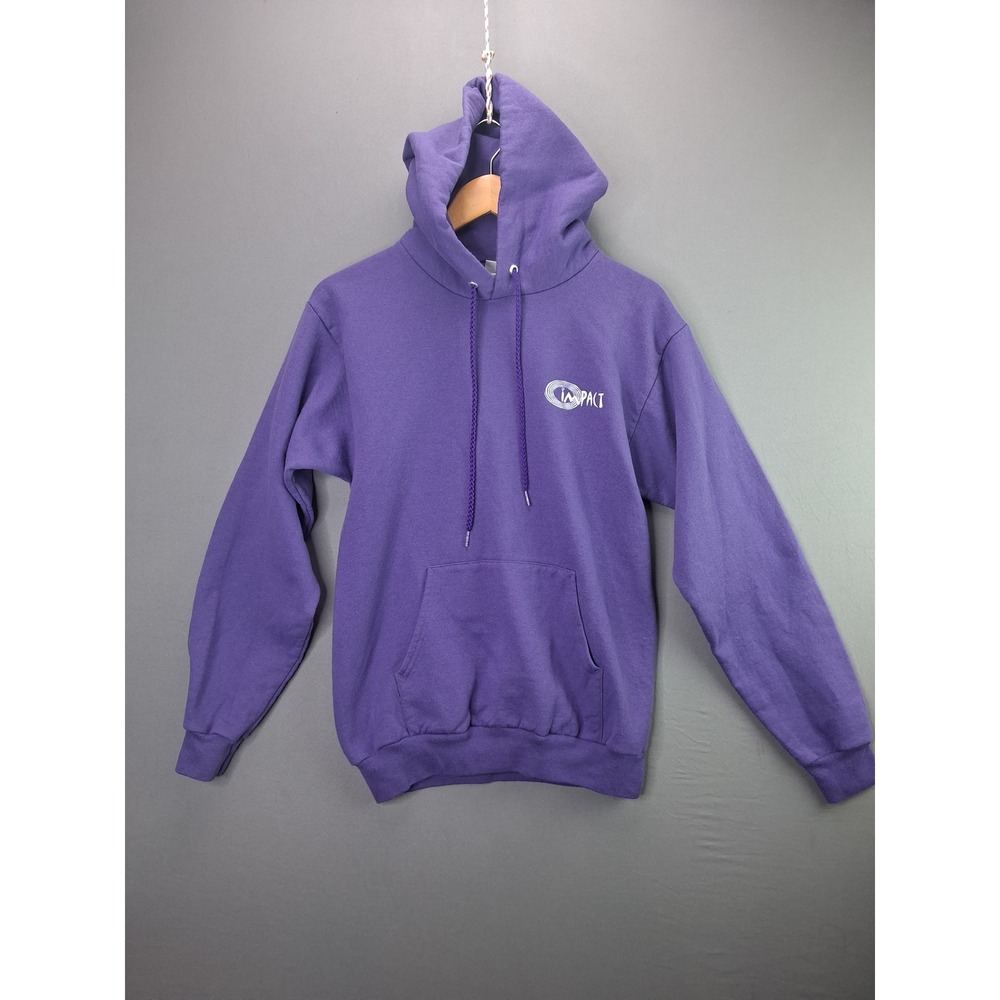 Port and Company Hoodie Impact Graphic Pullover Small Purple Cotton Blend 1892